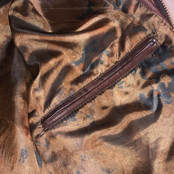 Vintage Nappa Lamb Sueded Leather Brown Bomber Jacket Coat 80s 90s 36 Medium - Picture 10 of 17